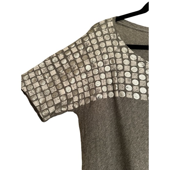 J. Crew Women's Short Sleeve Geometric Cotton Modal Pullover Tee Size S Gray - Picture 5 of 7